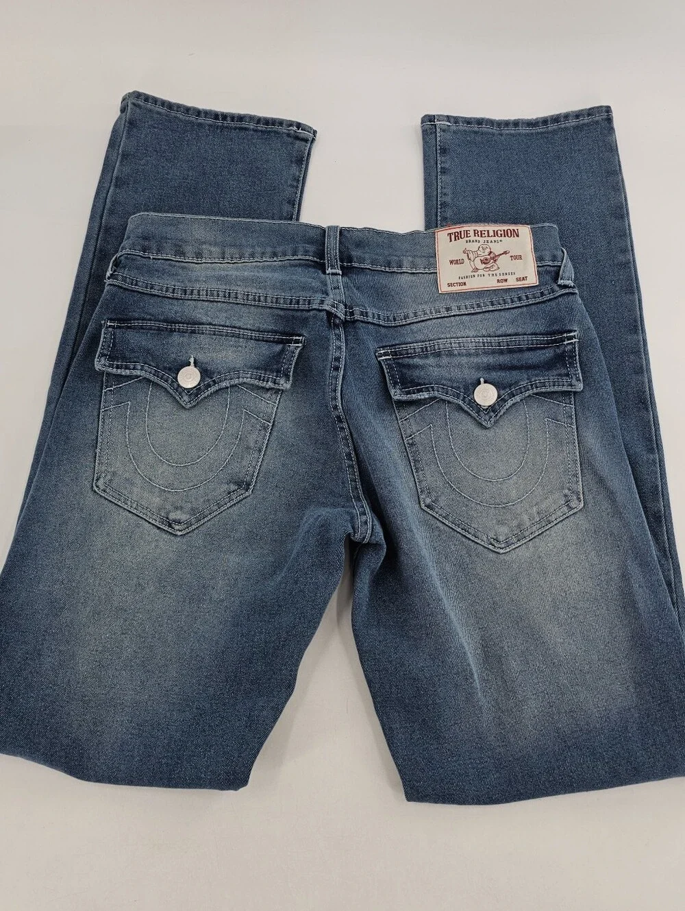 True Religion Ricky SN Flap Relaxed Straight Jeans World Tour Men's